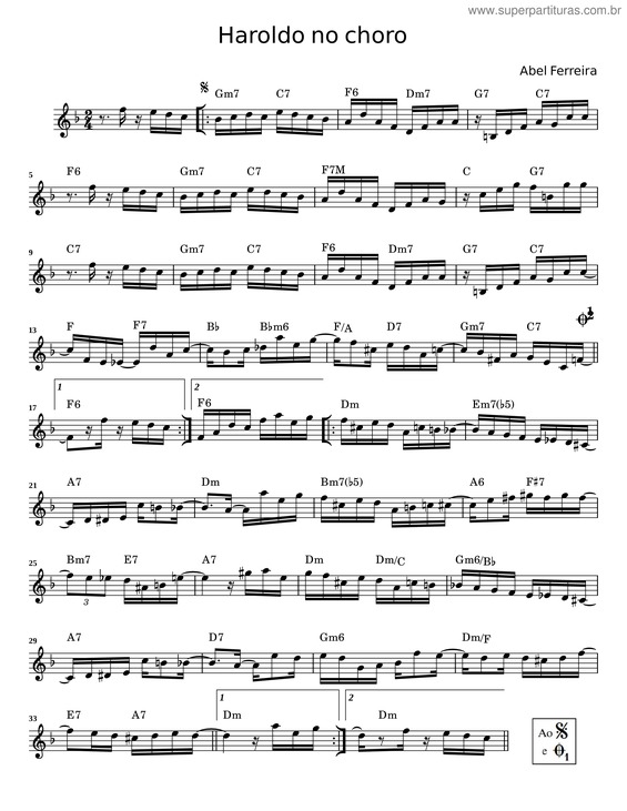 Partitura da música Haroldo No Choro v.7