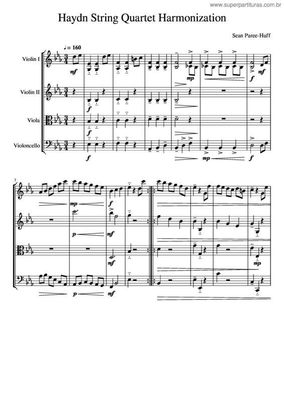 Partitura da música Haydn String Quartet Harmonization