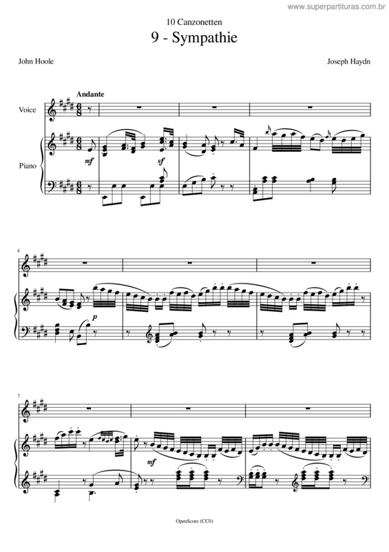 Partitura da música Haydn_Joseph__10_Canzonets_ 9