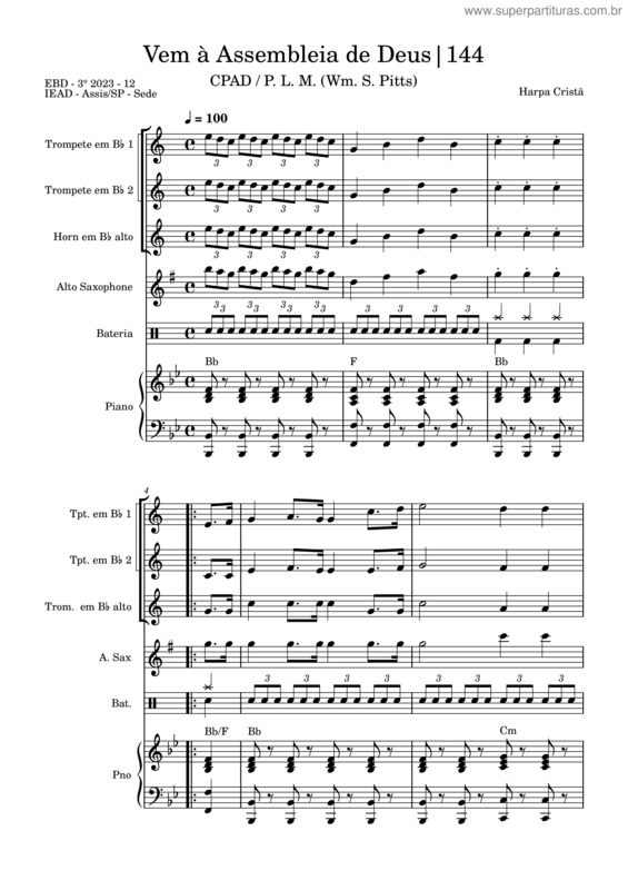 Partitura da música Hc 144