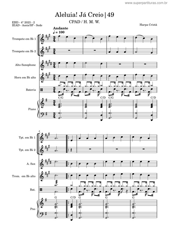 Partitura da música Hc 49