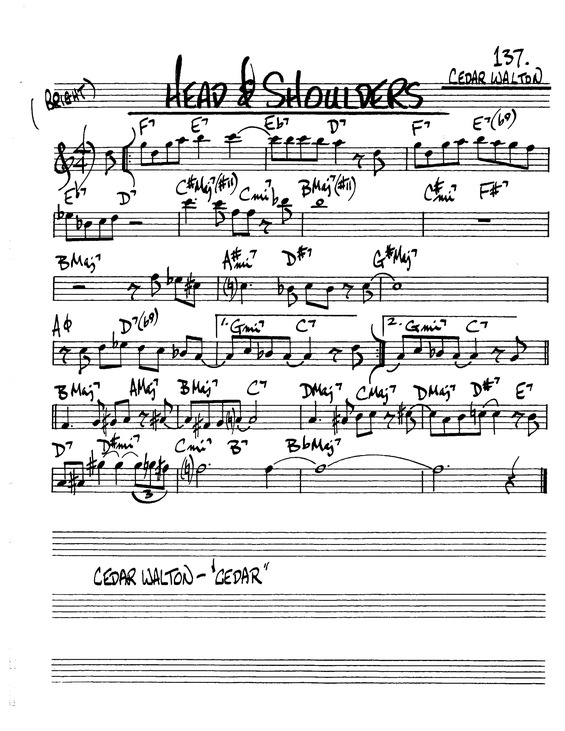 Partitura da música Head & Shoulders