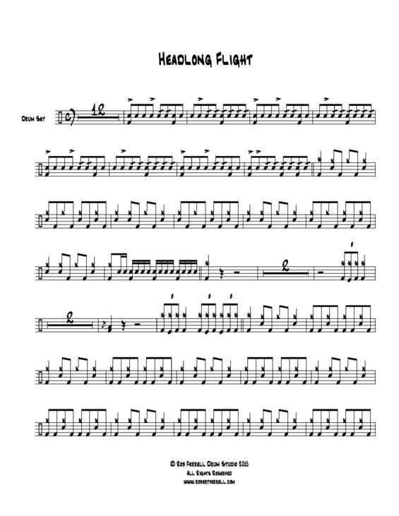 Partitura da música Headlong Flight