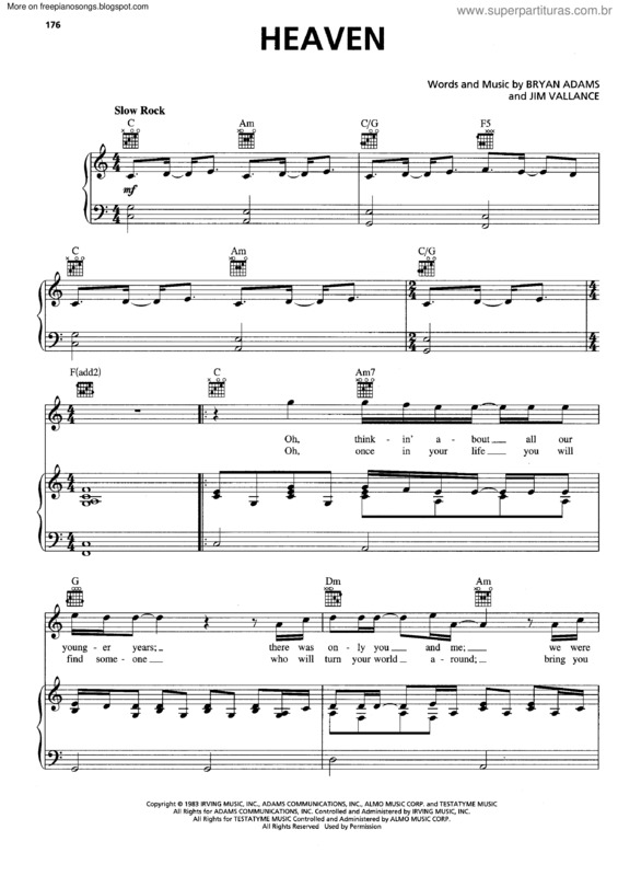 Partitura da música Heaven v.11