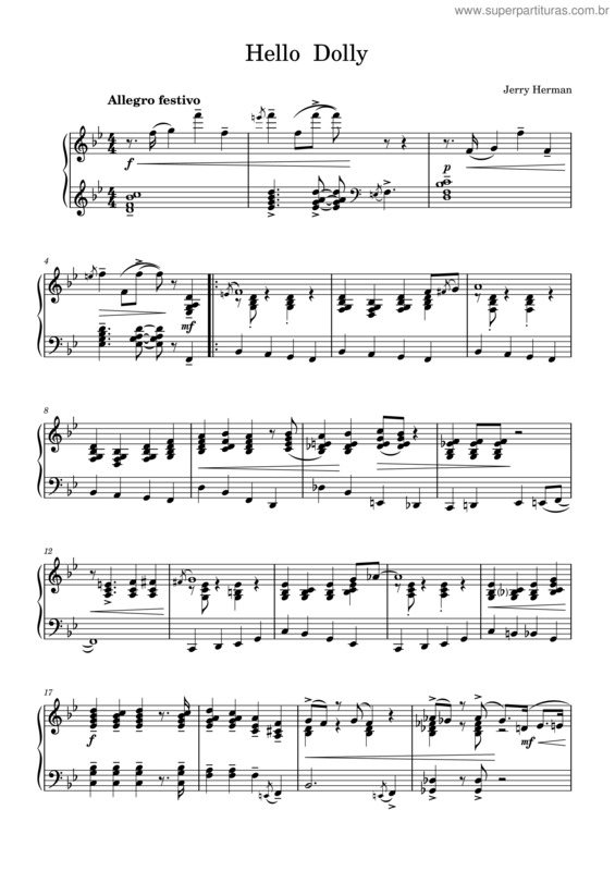 Partitura da música Hello, Dolly! v.3