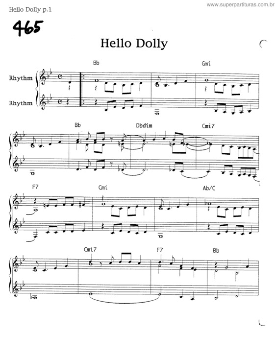 Partitura da música Hello, Dolly!