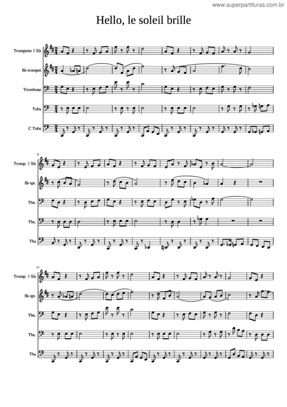 Partitura da música Hello, Le Soleil Brille