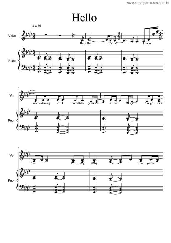 Partitura da música Hello Adele Frolics2