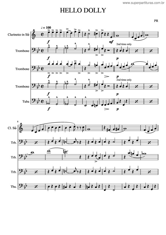 Partitura da música Hello Dolly v.10