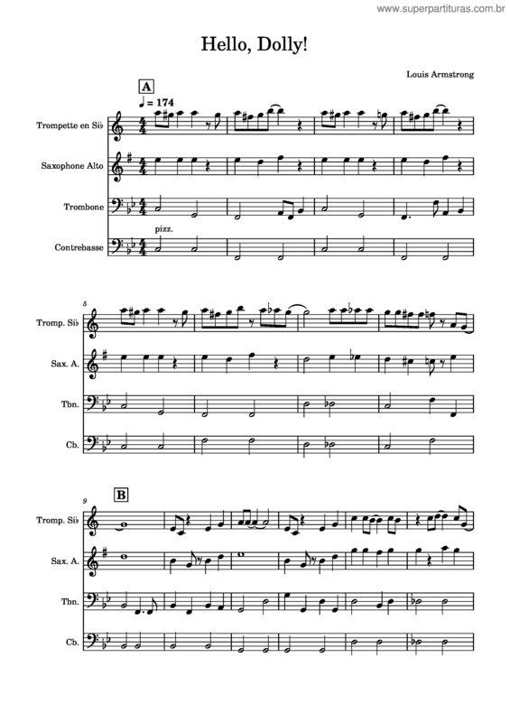 Partitura da música Hello Dolly v.2