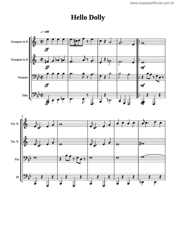 Partitura da música Hello Dolly v.9