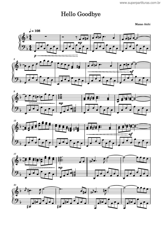 Partitura da música Hello Goodbye v.8