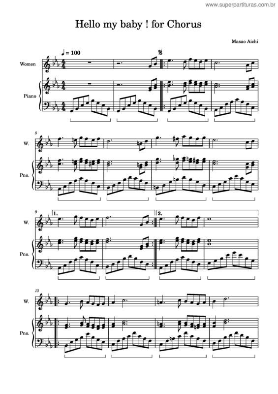 Partitura da música Hello My Baby ! For Chorus