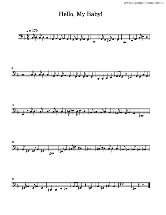 Partitura da música Hello My Baby, Hello My Honey v.2