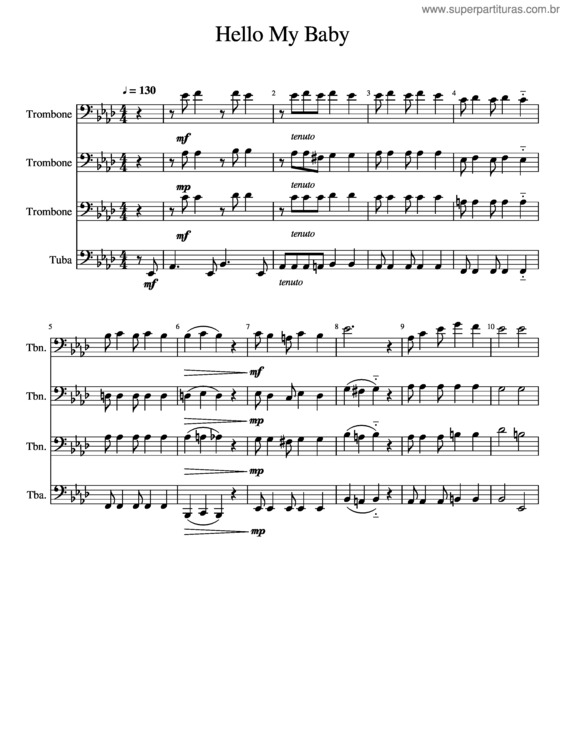 Partitura da música Hello My Baby v.4