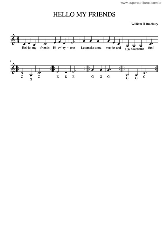 Partitura da música Hello My Friends In C Doh