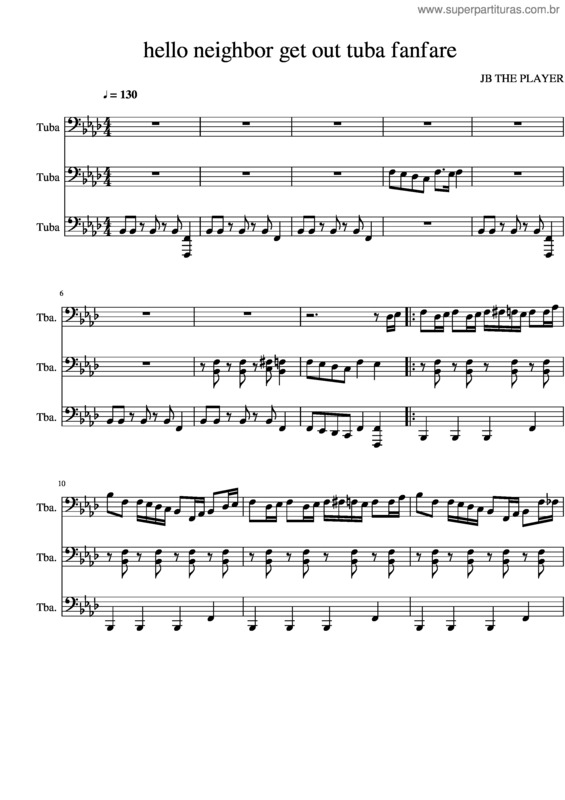 Partitura da música Hello Neighbor Get Out Tuba Fanfare