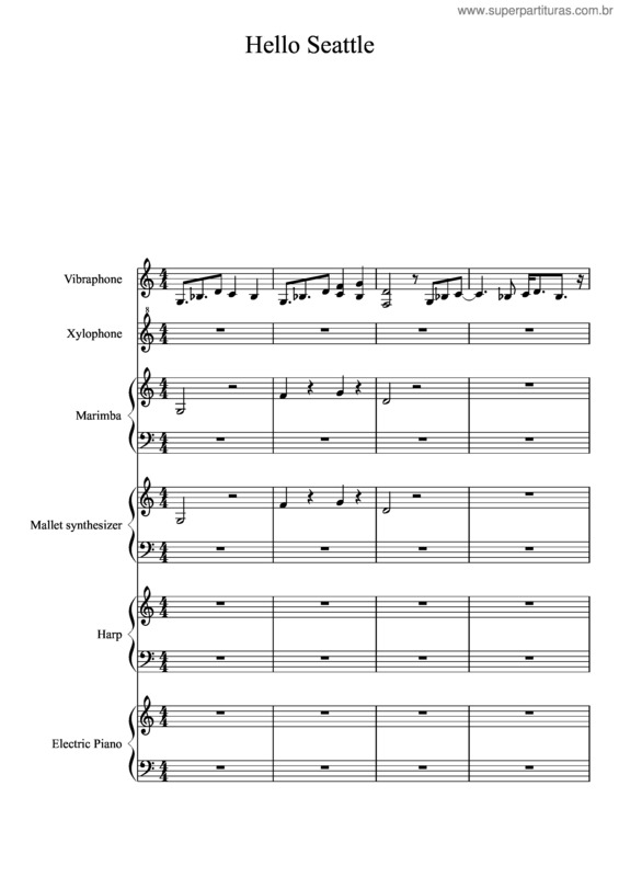 Partitura da música Hello Seattle