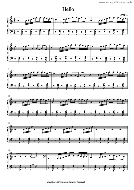 Partitura da música Hello v.26