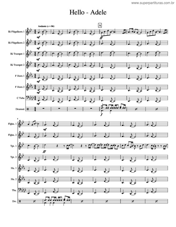 Partitura da música Hello v.28