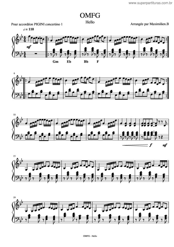 Partitura da música Hello v.31