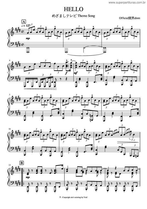 Partitura da música Hello v.32