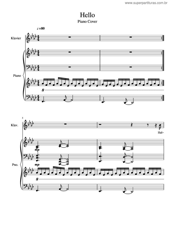 Partitura da música Hello v.34