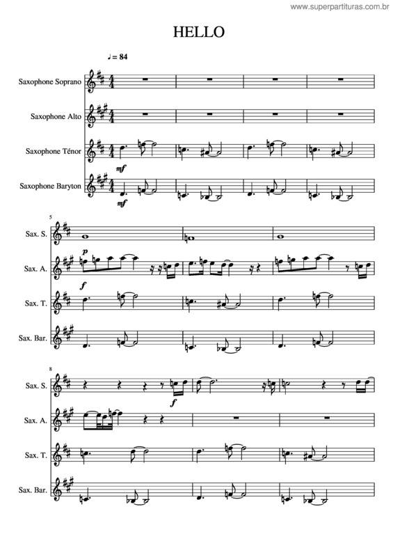 Partitura da música Hello v.35