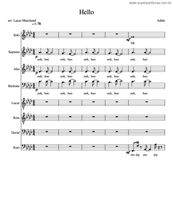 Partitura da música Hello v.38