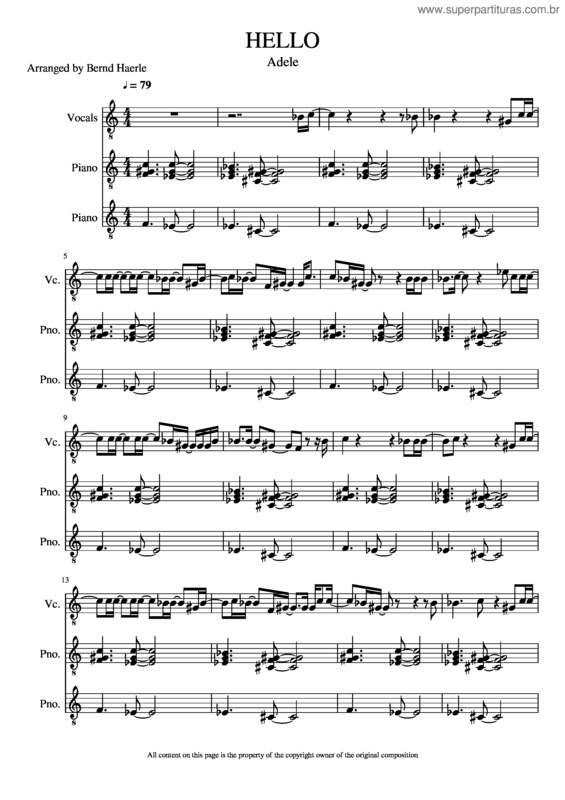 Partitura da música Hello v.39