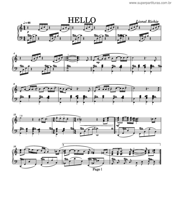 Partitura da música Hello v.41