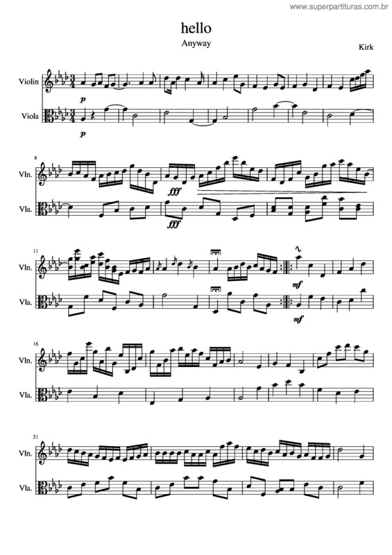 Partitura da música Hello v.44