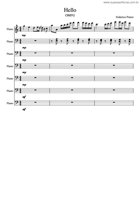 Partitura da música Hello v.49