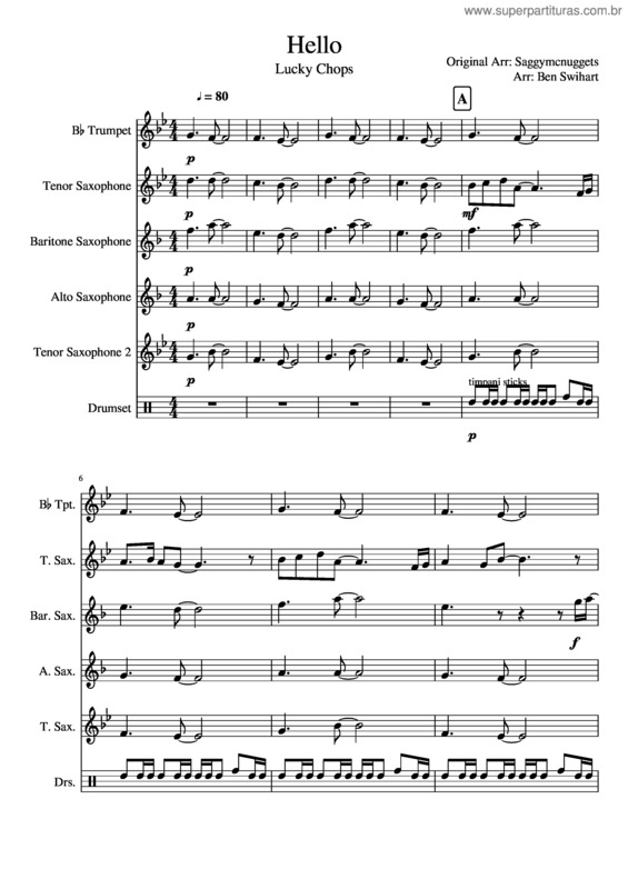 Partitura da música Hello v.51