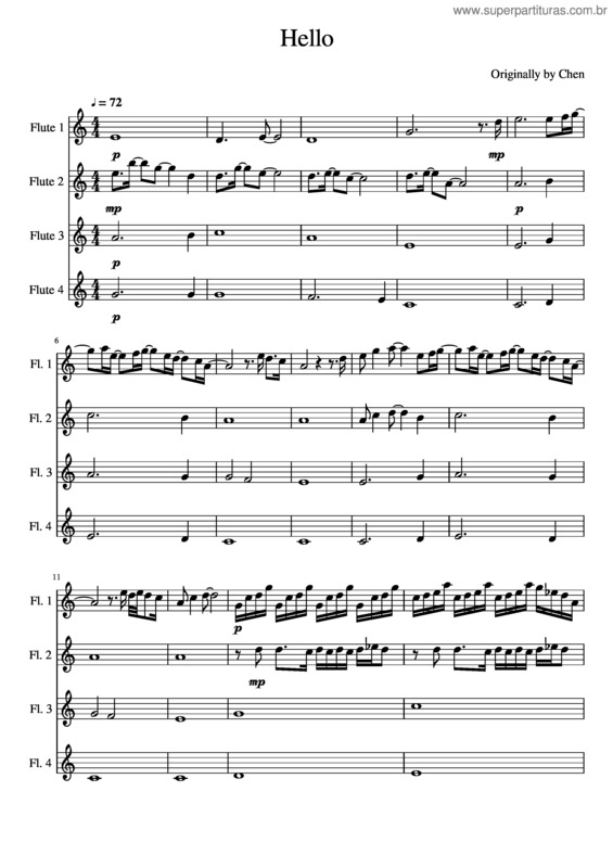 Partitura da música Hello v.52