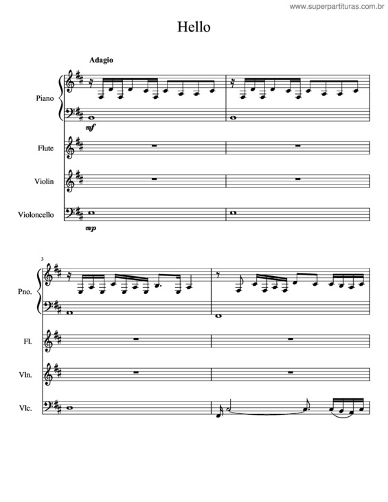 Partitura da música Hello v.53