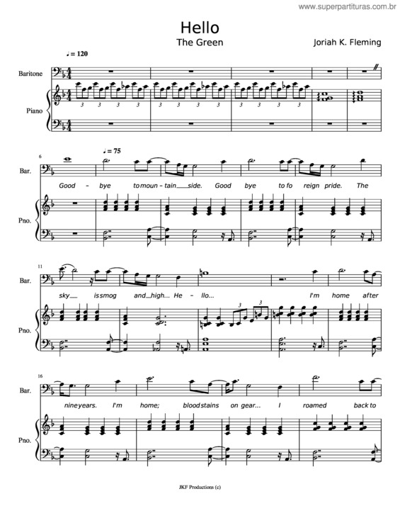 Partitura da música Hello v.55