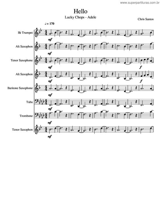 Partitura da música Hello v.59