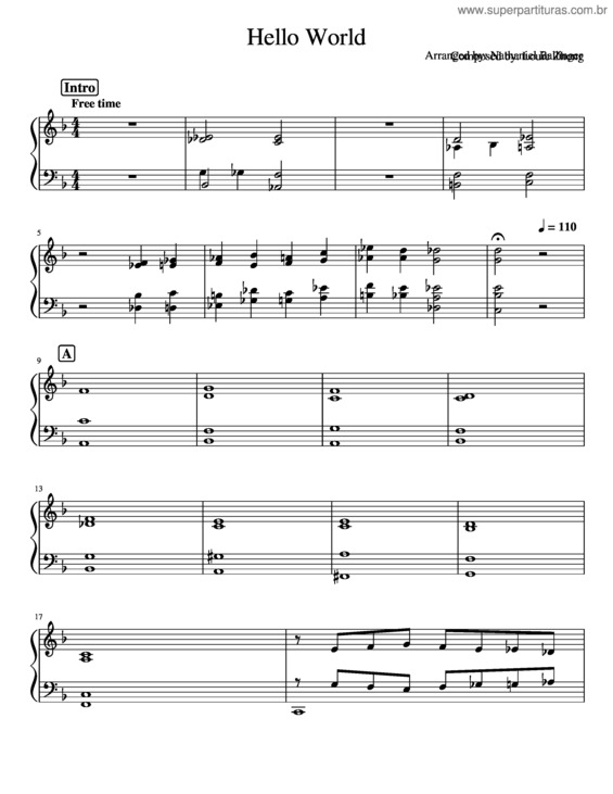 Partitura da música Hello World v.2