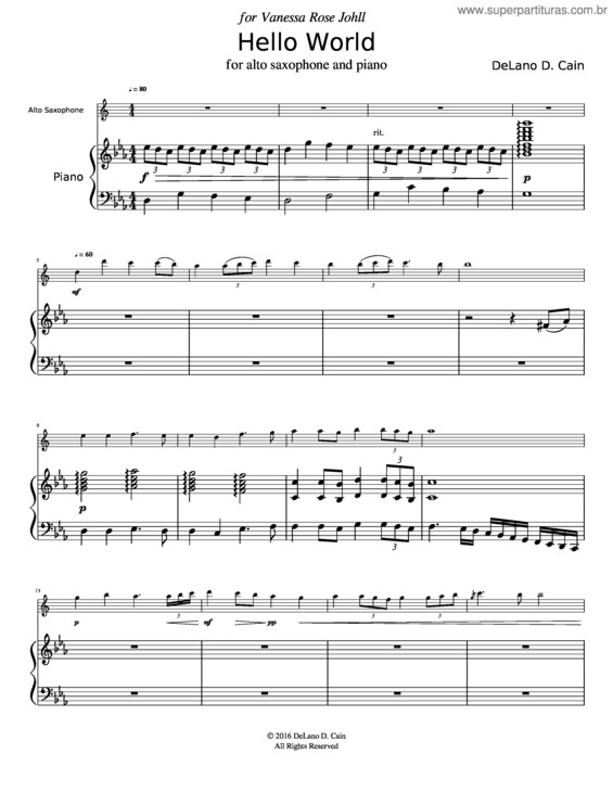 Partitura da música Hello World v.3