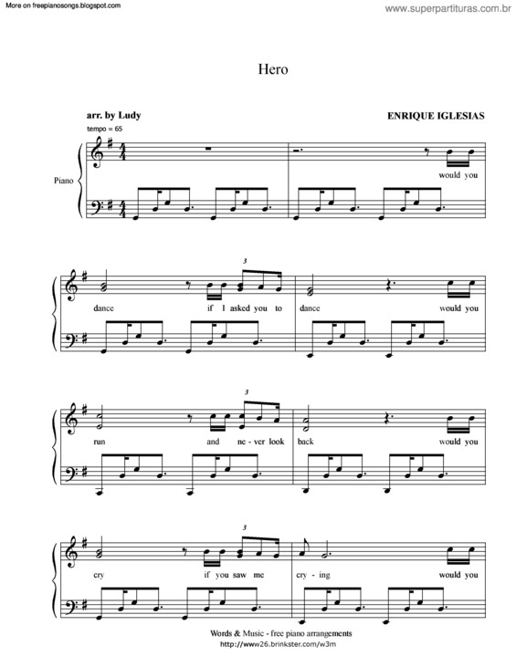 Partitura da música Hero v.11