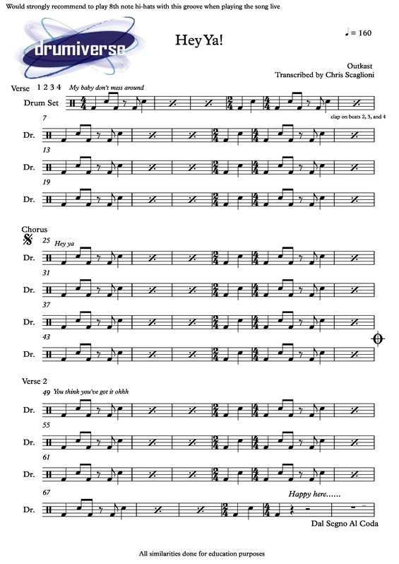 Partitura da música Hey Ya