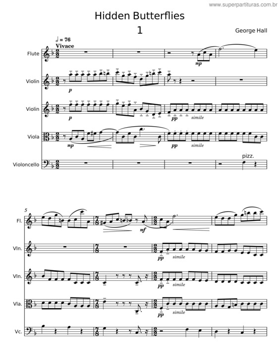 Partitura da música Hidden Butterflies