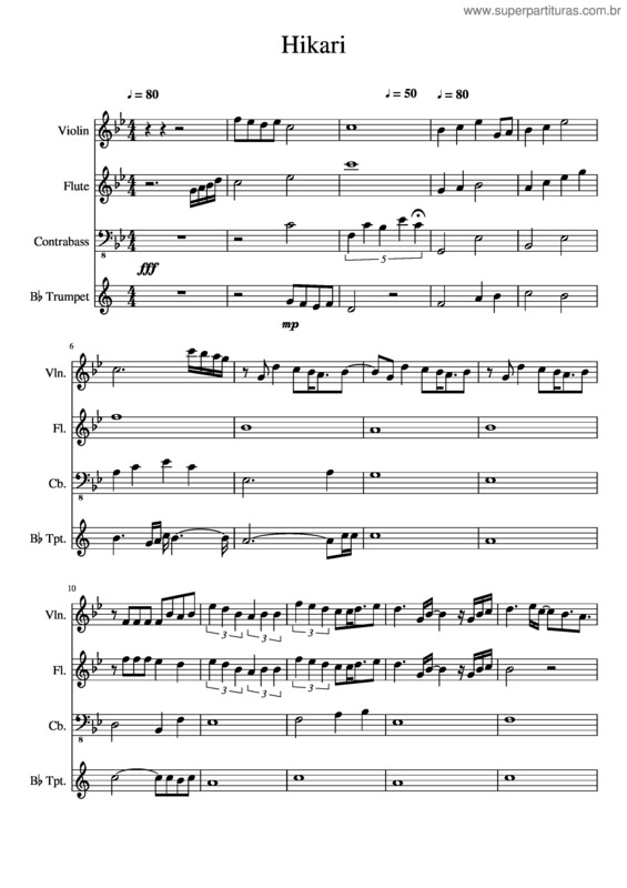 Partitura da música Hikari Wip