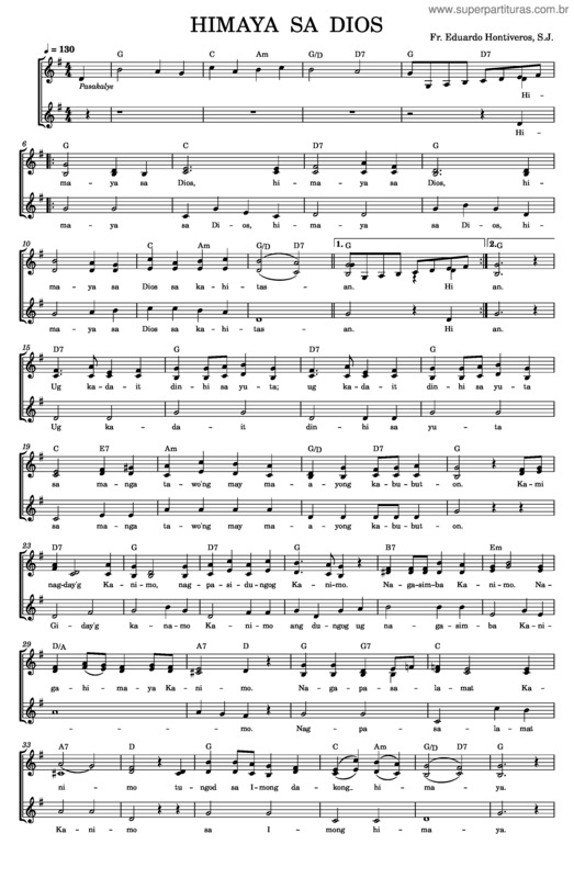 Partitura da música Himaya Sa Dios