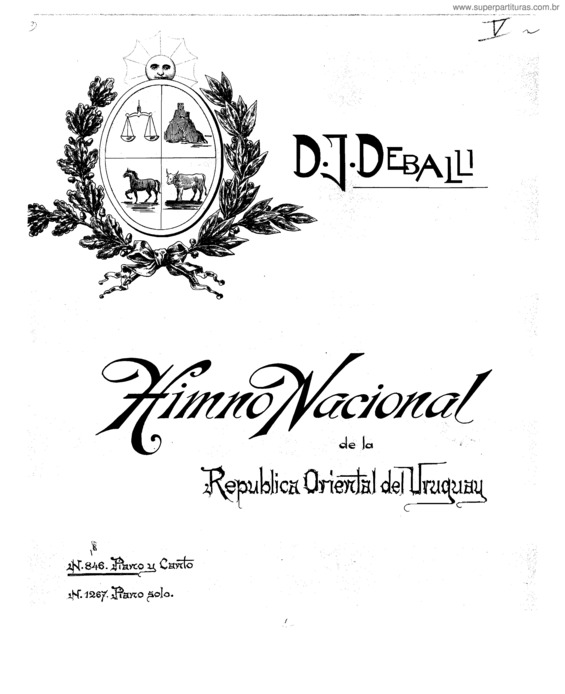 Partitura da música Himno Nacional (Uruguai)