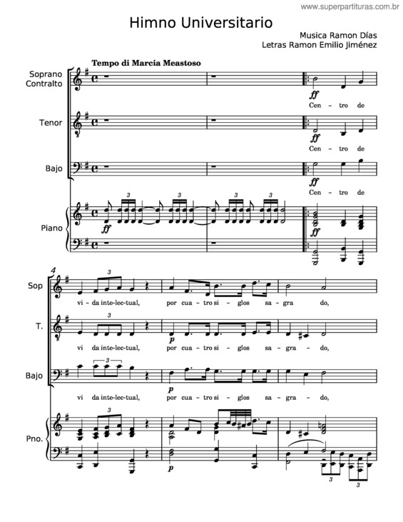 Partitura da música Himno Universitario