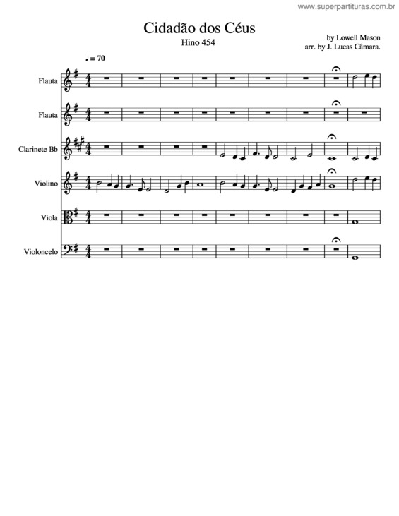 Partitura da música Hino Ccb