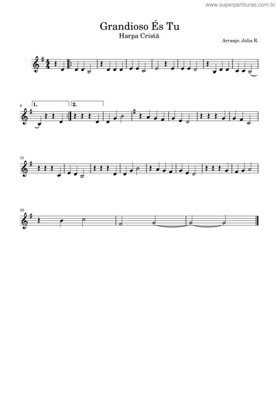 Partitura da música Hino Da Harpa Cristã 526 v.2