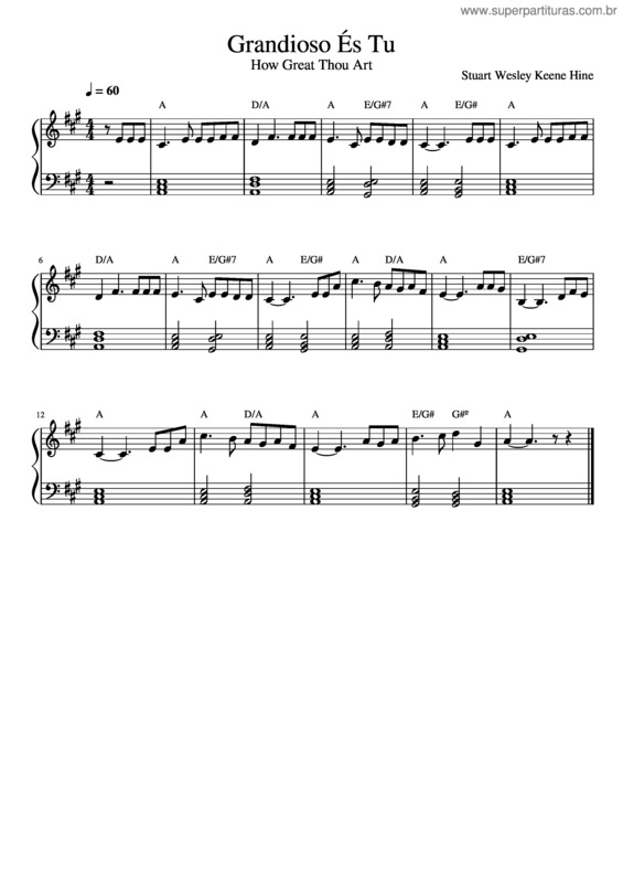 Partitura da música Hino Da Harpa Cristã 526